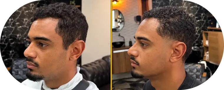 Antes e depois, cliente 2: à esquerda o antes, à direita o resultado