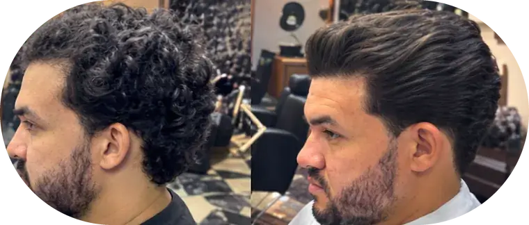 Antes e depois, cliente 1: à esquerda o antes, à direita o resultado