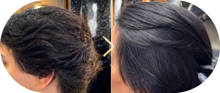 Antes e depois, cliente 3: à esquerda o antes, à direita o resultado